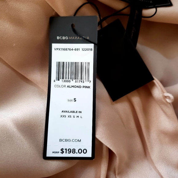 NWT BCBG Satin Pleated Button Top - Picture 6 of 8